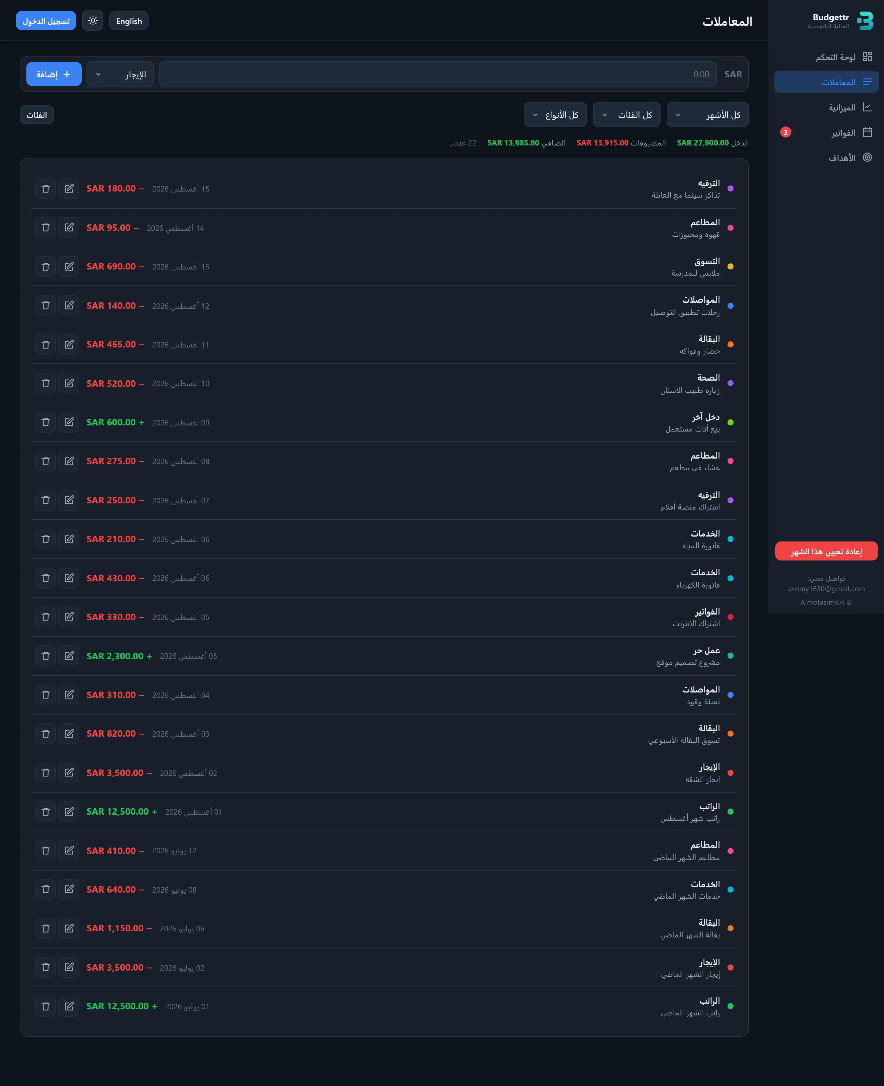 Budgettr — screen 2